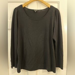 Talbots Pure Merino Wool Sweater with Silver Buttons on Sleave